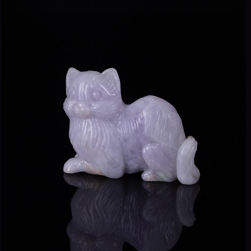  A84天然翡翠貓咪擺飾  緬甸A貨