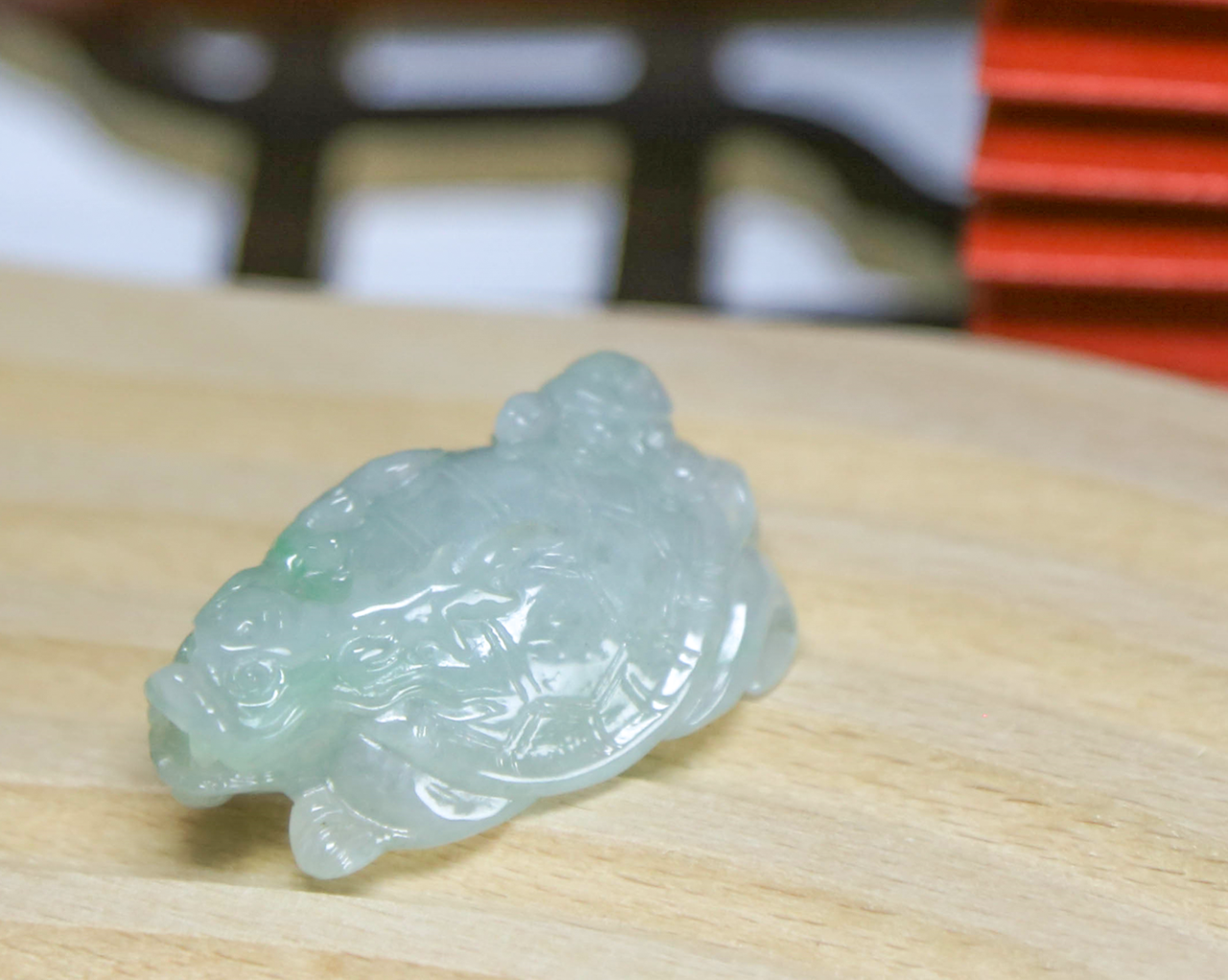 天然翡翠龍龜擺飾 