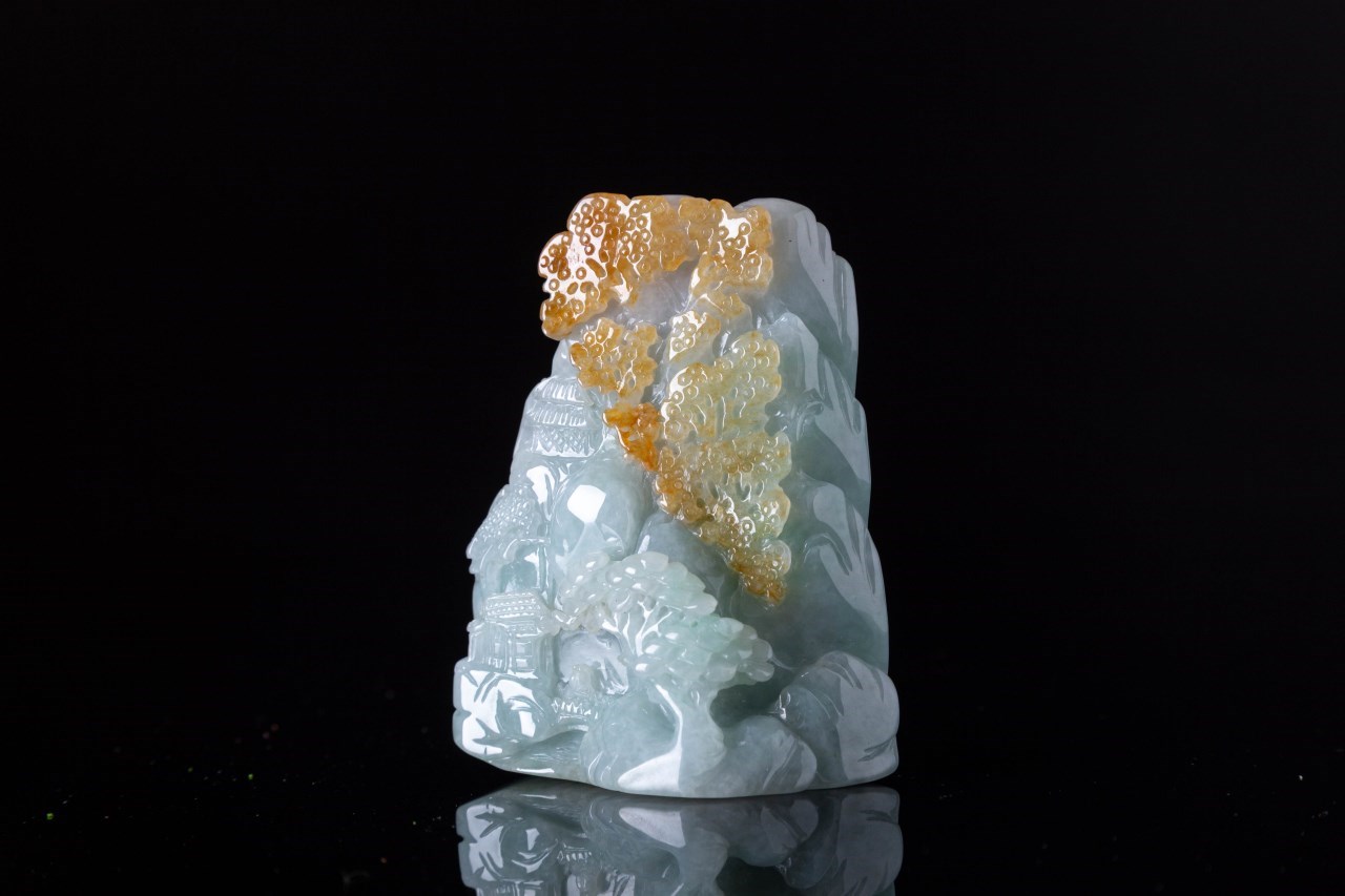 A68 山明水秀擺飾 A貨翡翠 