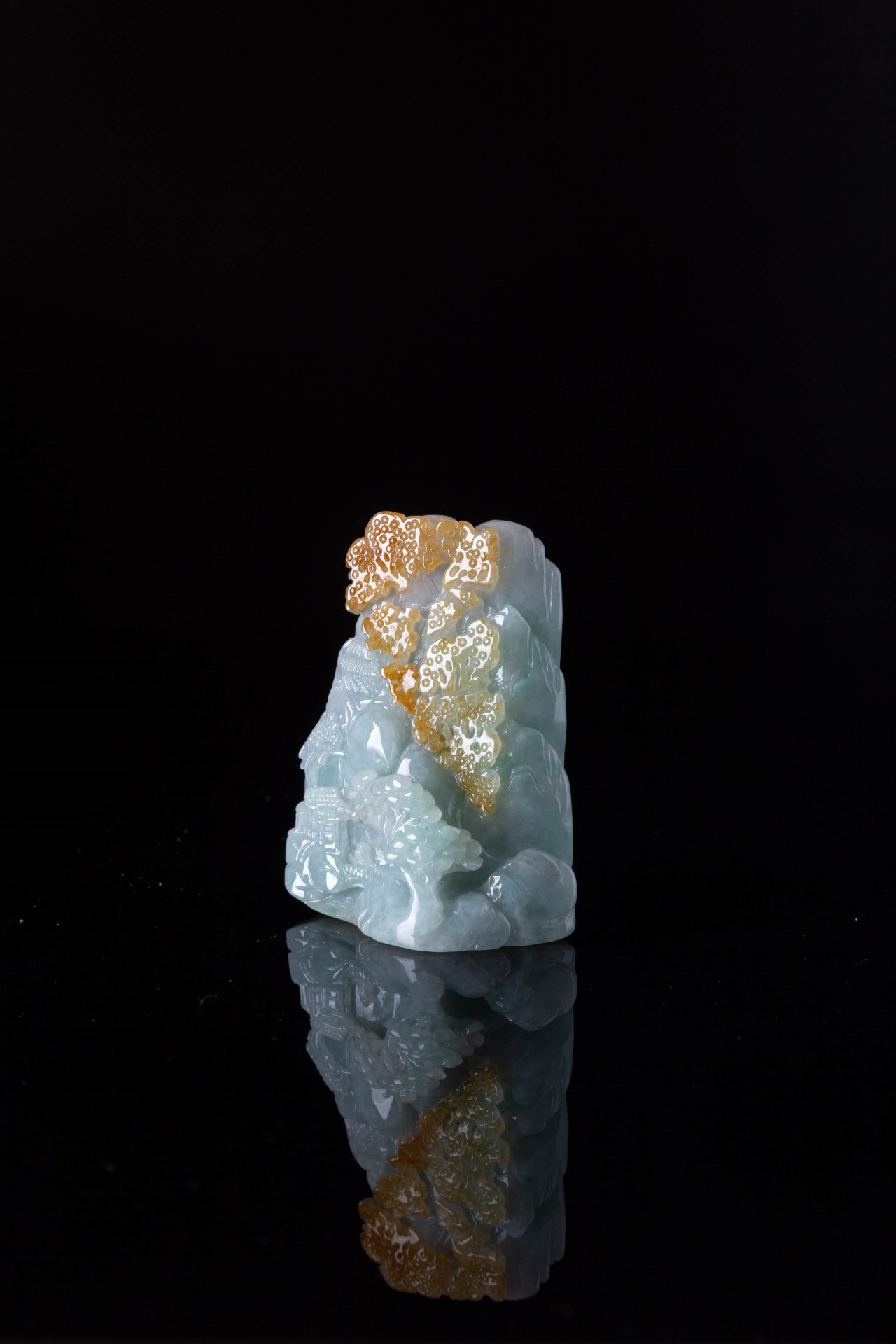 A68 山明水秀擺飾 A貨翡翠 