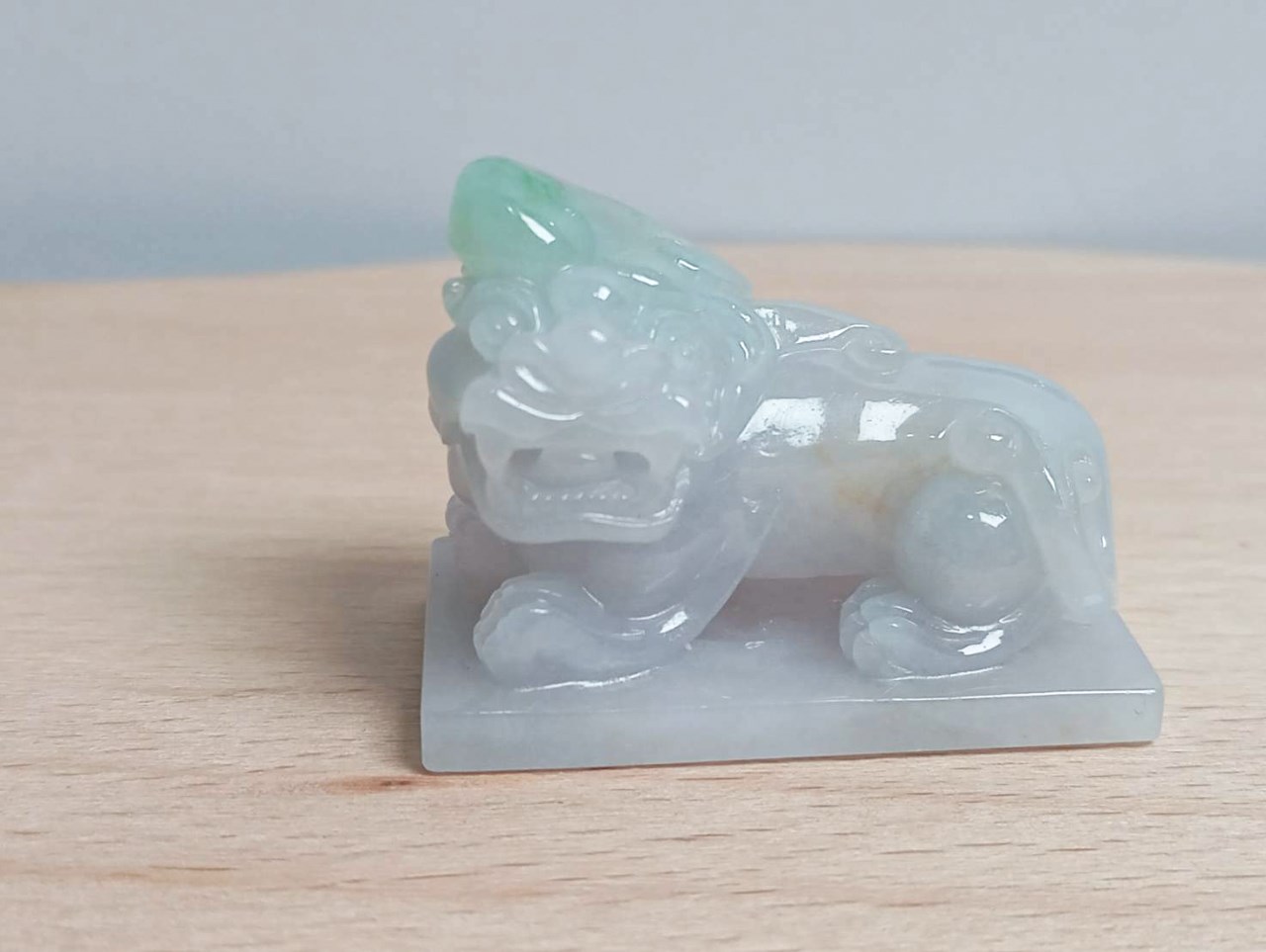 白底青貔貅翡翠印章