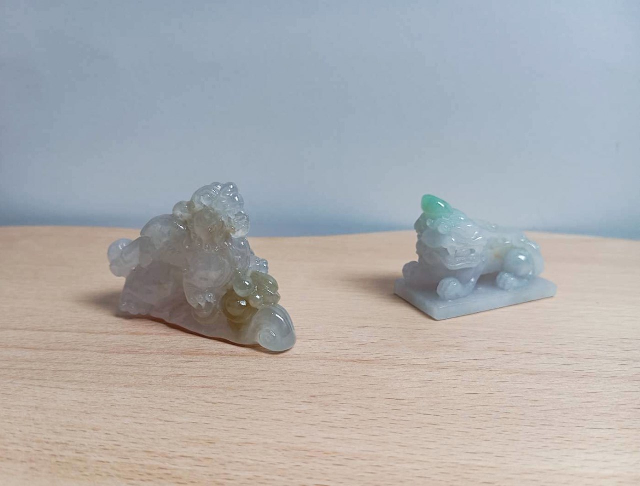 白底青貔貅翡翠印章