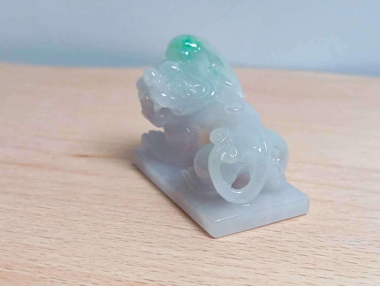 白底青貔貅翡翠印章