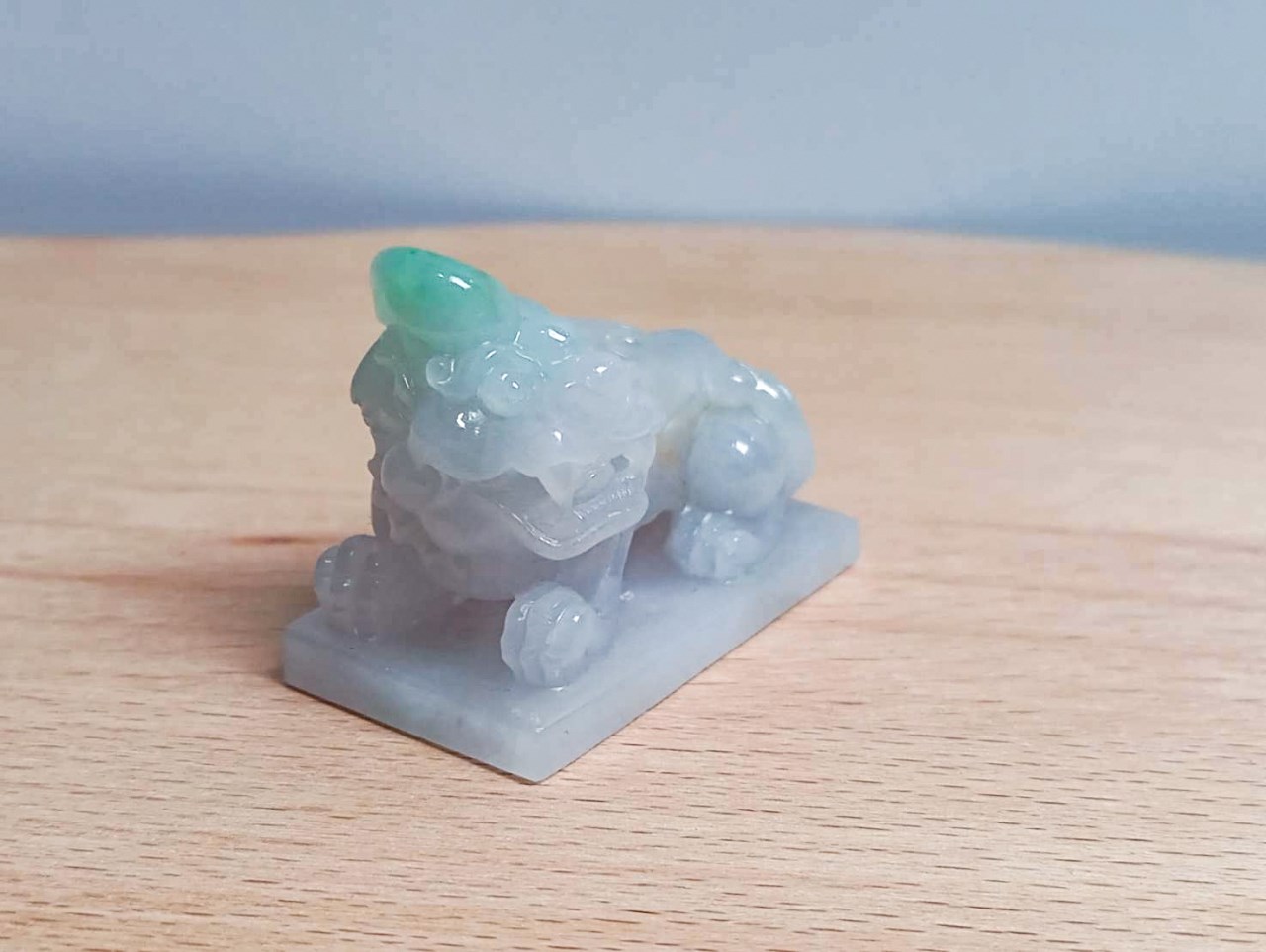 白底青貔貅翡翠印章