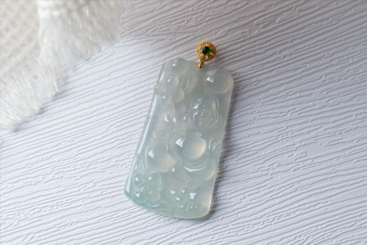 玻璃種招財彌勒佛玉墜
