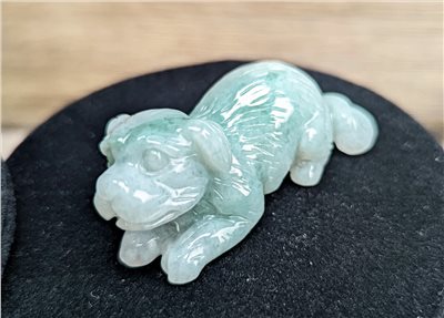 天然翡翠狗狗擺飾
