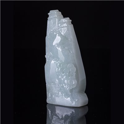 A115靜謐山水翡翠 細糯種