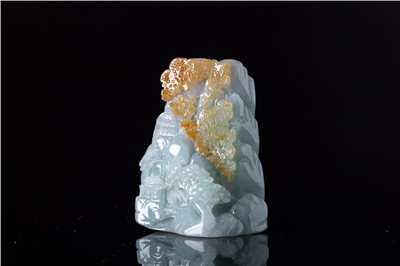 A68 山明水秀擺飾 A貨翡翠 