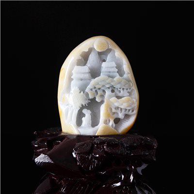 A66  山明水秀擺飾 A貨翡翠 