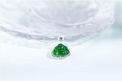 A33陽綠彌勒佛 吊墜 